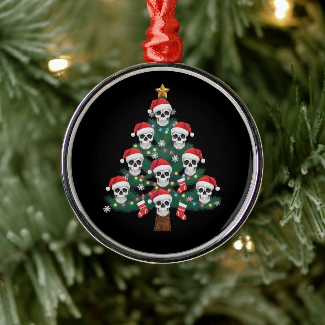 Adorno Metálico Skeleton Santa del árbol de Navidad Pajama (Árbol)
