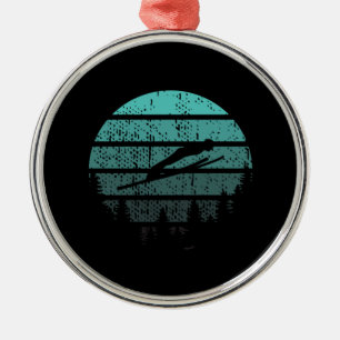 Adorno Metálico Ski Jumper Ski Jumping Retro