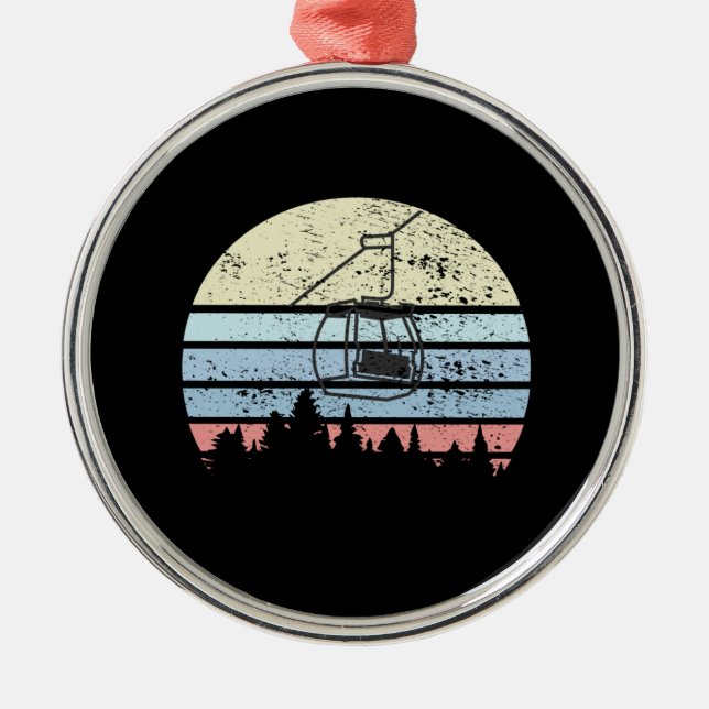 Adorno Metálico Ski Lift Retro (Frente)