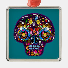 Adorno Metálico SKULLS - Kawaii Doodle Sugar Art de LeahG