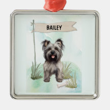 Skye Terrier Watercolor Personalized Dog
