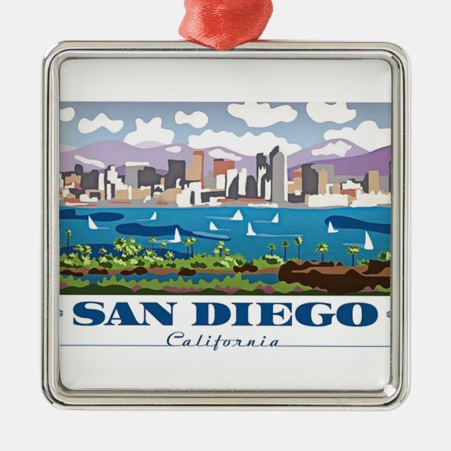 Adorno Metálico Skyline de San Diego (Frente)