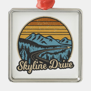 Adorno Metálico Skyline Drive Virginia Retro