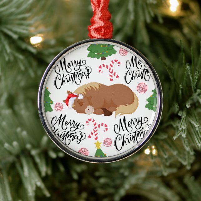Adorno Metálico Sleeping Horses Christmas Ornament Keepsake (Árbol)