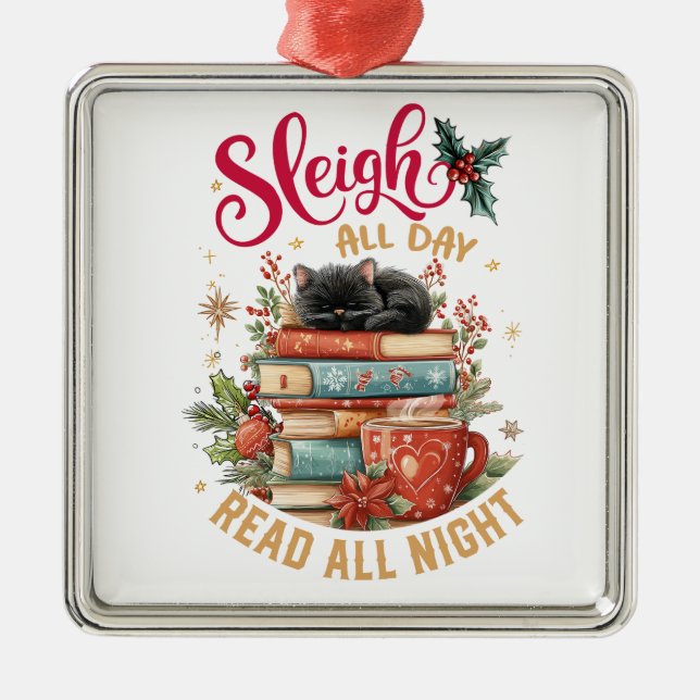 Adorno Metálico Sleigh All Day Read All Night  (Frente)