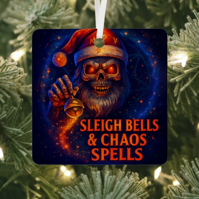 Adorno Metálico Sleigh Bells & Chaos Spells Christmas  (in situ)