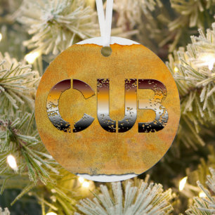 Adorno Metálico SlipperyJoe's cub word naranja-tonos marrones pro