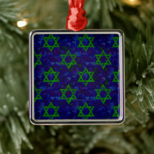 Adorno Metálico SlipperyJoe's Hanukkah filas verdes Estrellas de D