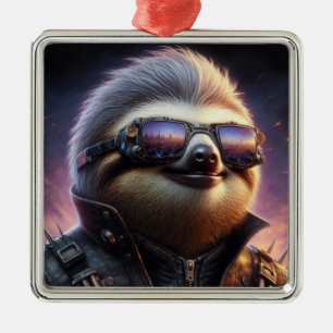 Adorno Metálico Sloth Cyberpunk