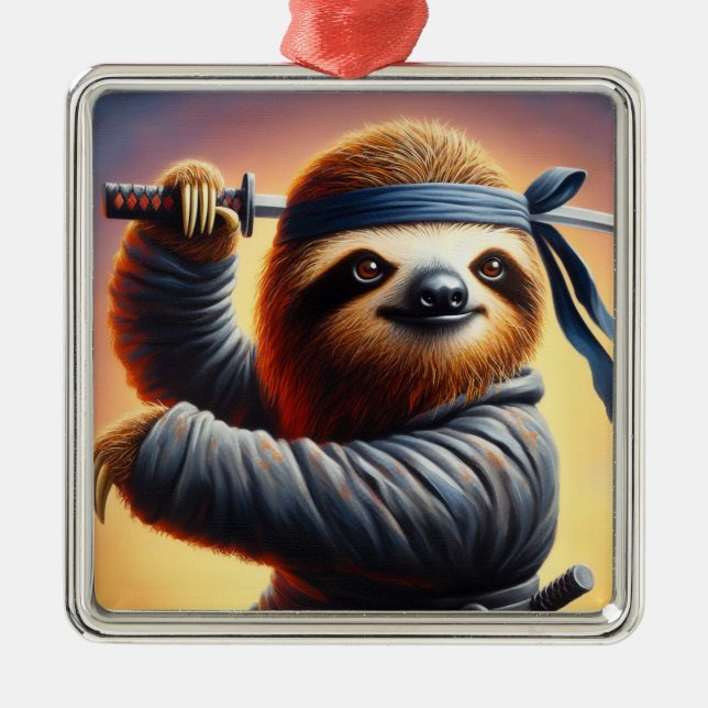 Adorno Metálico Sloth Ninja (Frente)