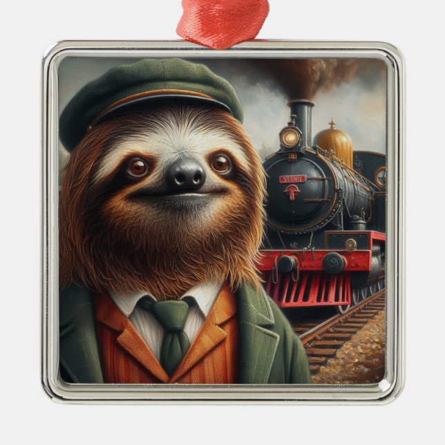 Adorno Metálico Sloth Train Engineer (Frente)
