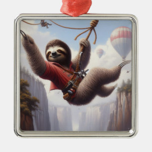 Adorno Metálico Sloth Ziplining