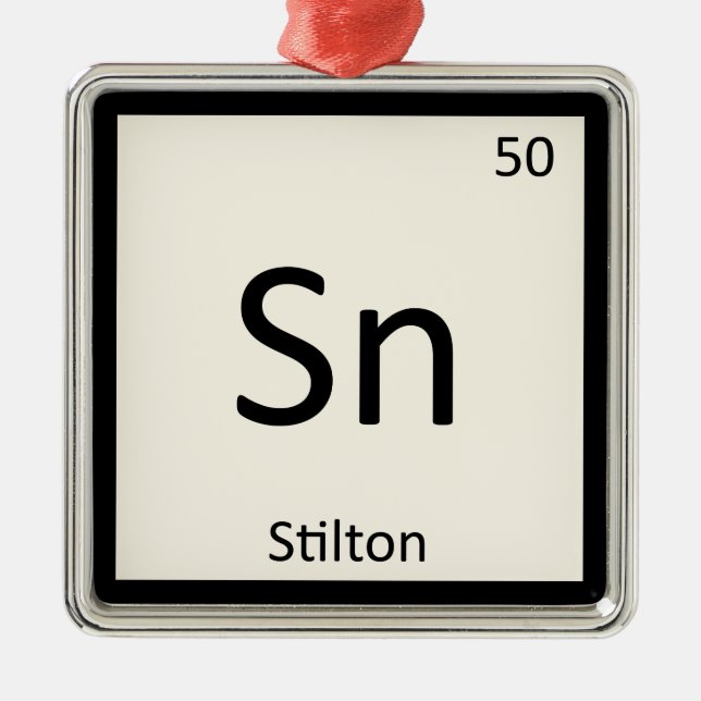 Adorno Metálico Sn - Stilton Cheese Chemistry Periodic Table (Frente)