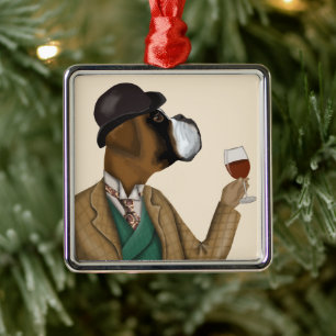 Adorno Metálico Snob de vino Boxer