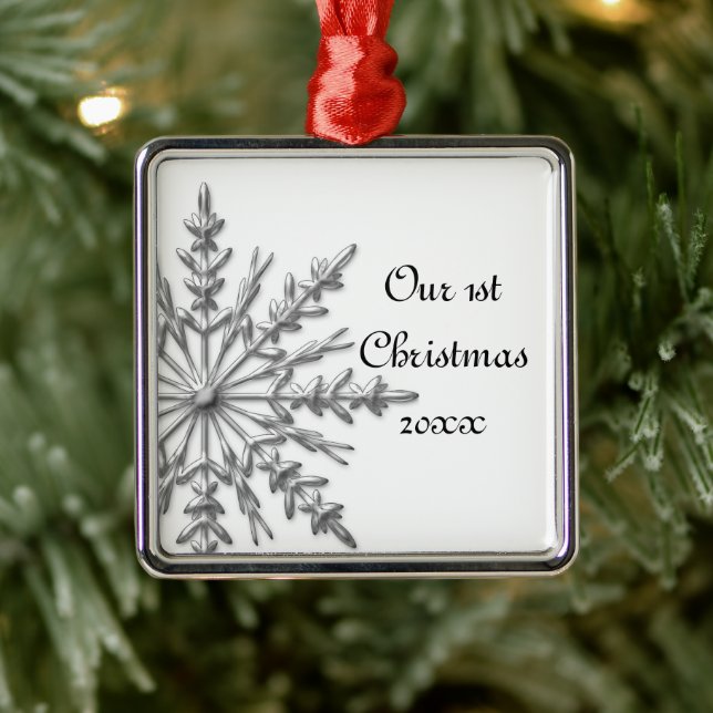 Adorno Metálico Snowflake Primera Navidad juntos (Árbol)