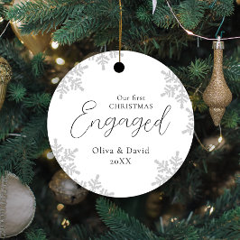 Adorno Metálico Snowflakes Our First Christmas Enged Script Meta