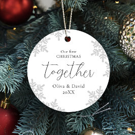 Adorno Metálico Snowflakes Our First Christmas Together Script