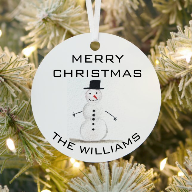 Adorno Metálico Snowman Feliz Navidad Festividad de Invierno (in situ)