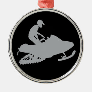 Adorno Metálico Snowmobiler gris plateado