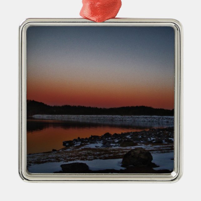 Adorno Metálico Snowy Sunset en Lake Arrowhead (Frente)