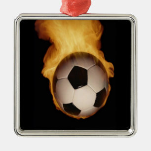 Adorno Metálico Soccer Ball on Fire Ornament