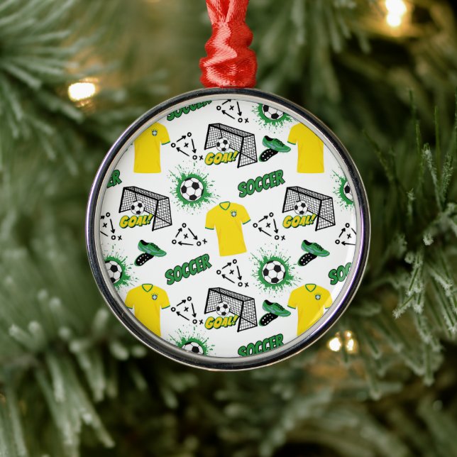 Adorno Metálico Soccer Lover Christmas Ornament Keepsake (Árbol)