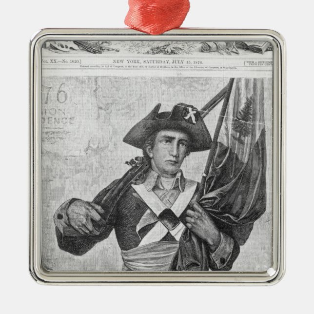 Adorno Metálico Soldado continental que sostiene una bandera del (Frente)