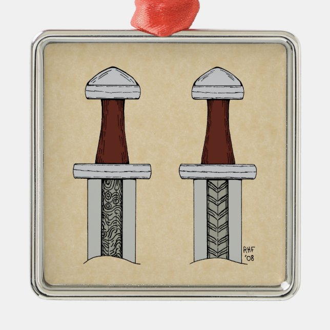 Adorno Metálico Soldadura de patrón de espadas de visión (Frente)