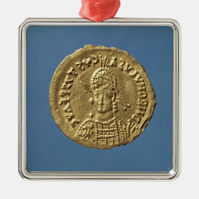 Adorno Metálico Solidus de Romulus Augustulus (Frente)