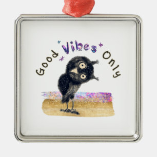 Adorno Metálico Sólo Buenos Sentimientos con Búho Curioso