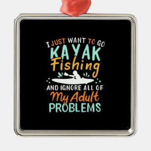 Adorno Metálico Solo Quiero Ir A Pescar Kayak