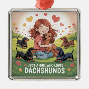 Adorno Metálico Solo Una Chica Que Ama A Los Dachshunds