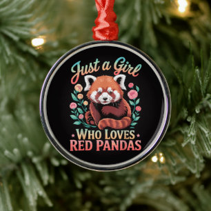 Adorno Metálico Sólo Una Chica Que Ama Los Pandas Rojos
