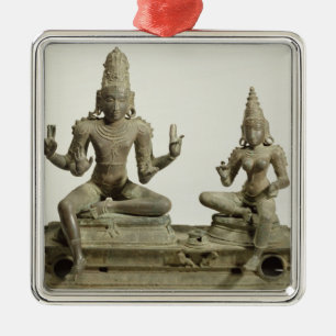 Adorno Metálico Somaskanda, Chola, Tamil Nadu (bronce)