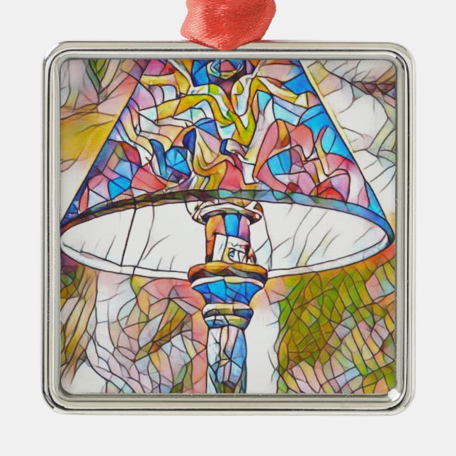 Adorno Metálico Sombra de lámpara artística fresca del vitral (Frente)