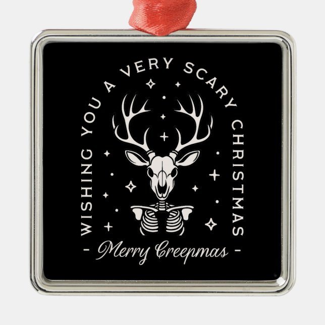 Adorno Metálico Sombrío esqueleto de reno de Navidades góticos neg (Frente)