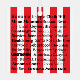 Adorno Metálico Sonoma Wine AVAs Ornament