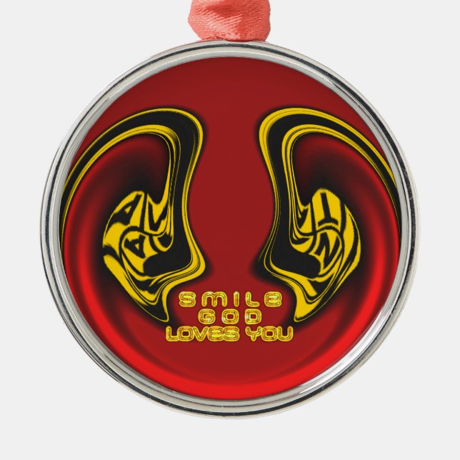 Adorno Metálico Sonríe Dios te ama bella cita de texto asombroso (Frente)