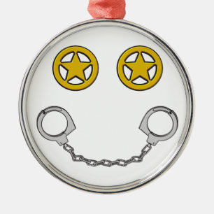 Adorno Metálico Sonrisa de la aplicación de ley