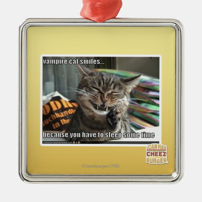 Adorno Metálico sonrisas del gato del vampiro (Frente)