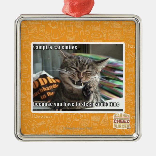 Adorno Metálico sonrisas del gato del vampiro (Frente)