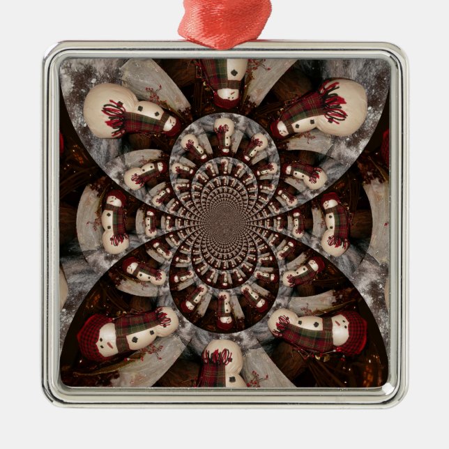 Adorno Metálico Sorprendente hombre de nieve (Frente)