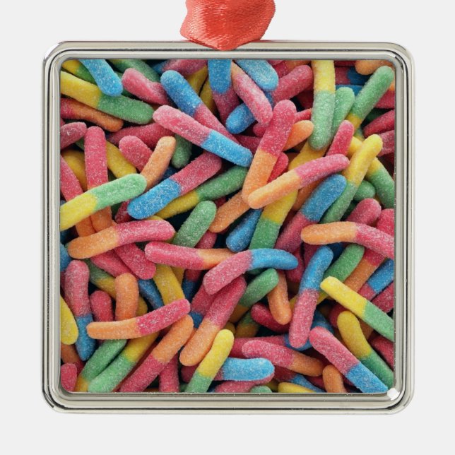 Adorno Metálico Sour Gummy Worms (Frente)