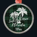 Adorno Metálico South Miami Beach Florida Palm Tree Green Plage<br><div class="desc">Ornamento verde de palmeras del sur de Miami Beach Florida</div>