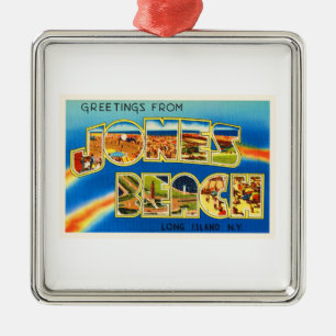 Adorno Metálico Souvenir de viajes de vintage de Jones Beach New Y
