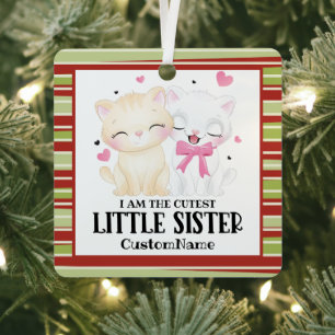 Adorno Metálico Soy la hermana más linda Personalizado de gatos
