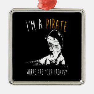 Adorno Metálico Soy una iguana pirata