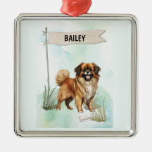 Spaniel Tibetano Acuarela Perro Personalizado