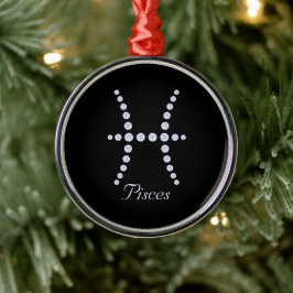 Adorno Metálico Sparkly Diamond Pisces Symbol
