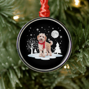 Adorno Metálico Spinone Italiano Bajo la Luz de la Luna Nieve Navi